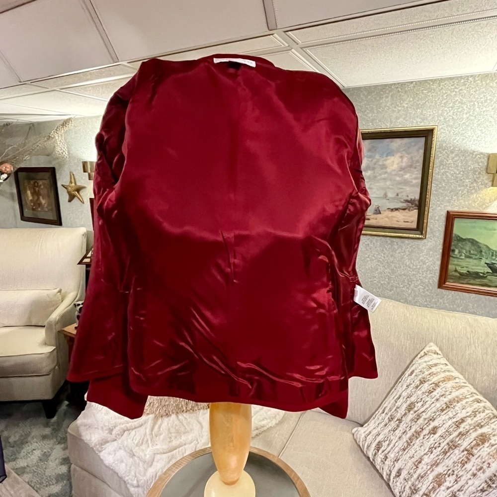 Vintage CASUAL CORNER Burgundy‎ Red Blazer Jacket Women's Size 2 Business Casual - Picture 10 of 12